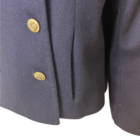SAG HARBOR PETITE BLAZER 100% WOOL SIZE 12 COLOR NAVY BLUE STUNNING AND AMAZING - Picture 4 of 6